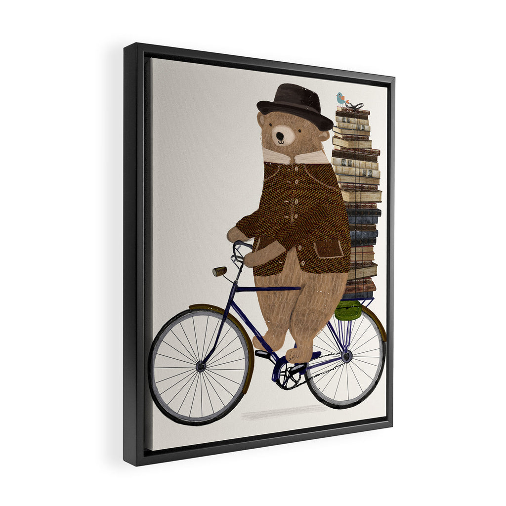 an educated bear Framed Canvas Print Gallery Image 2