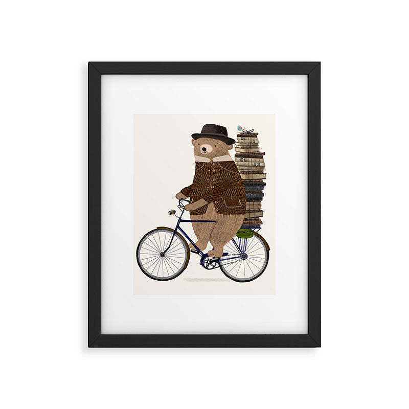an educated bear Framed Art Print