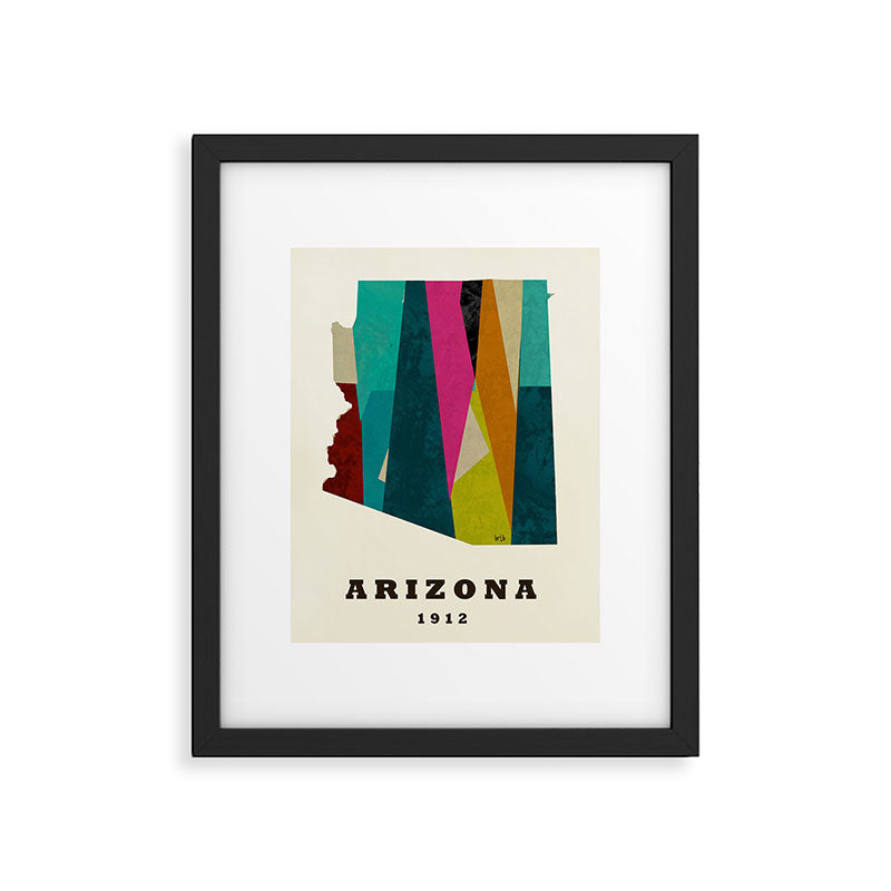 arizona state map modern Framed Art Print Gallery Image 5