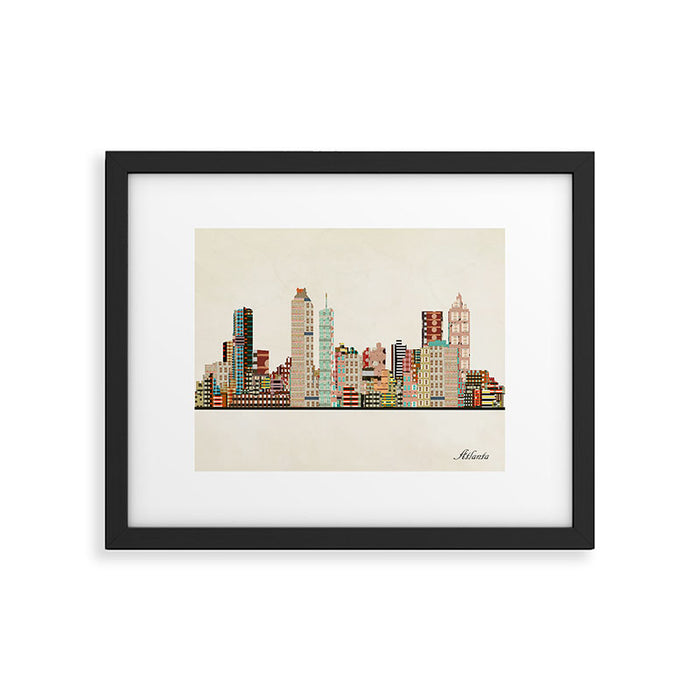 atlanta skyline Framed Art Print Gallery Image 1
