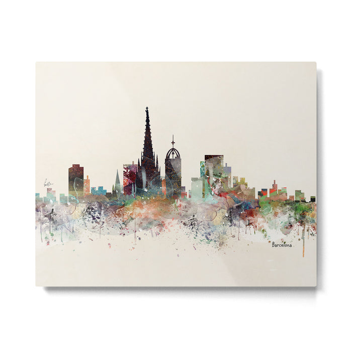 barcelona spain skyline Metal Print Gallery Image 1