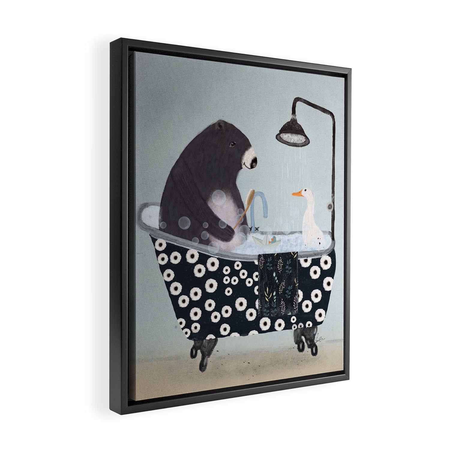 bath time Framed Canvas Print Gallery Image 2