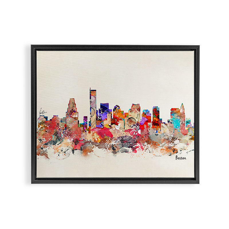 boston city massachusetts Framed Canvas Print Gallery Image 2