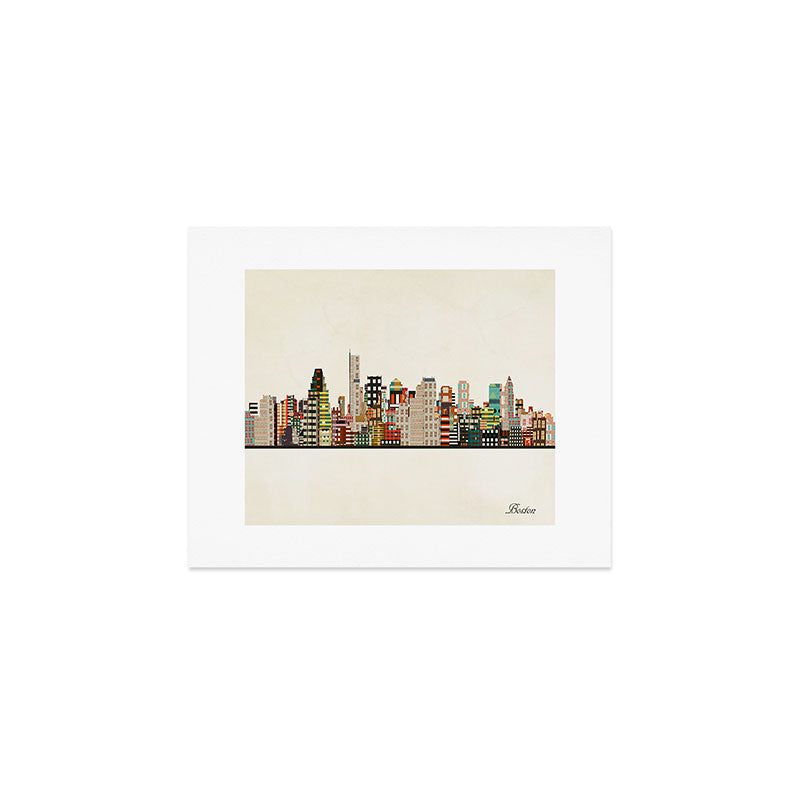 boston city skyline Art Print Gallery Image 1