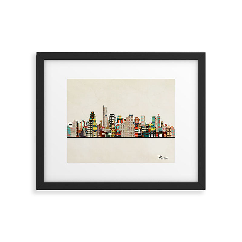 boston city skyline Framed Art Print Gallery Image 6