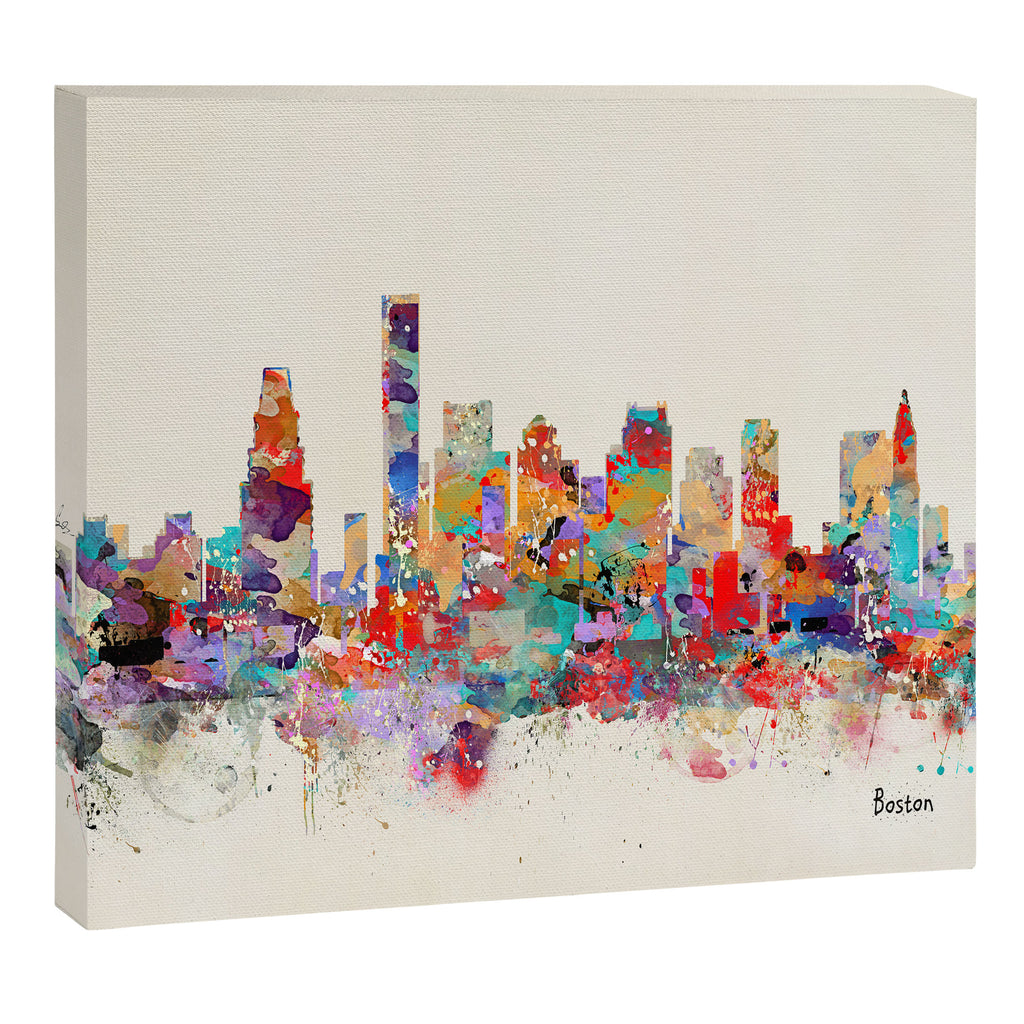 Boston city watercolor Canvas Print Gallery Image 12