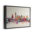 Boston city watercolor Framed Canvas Print Gallery Image 6