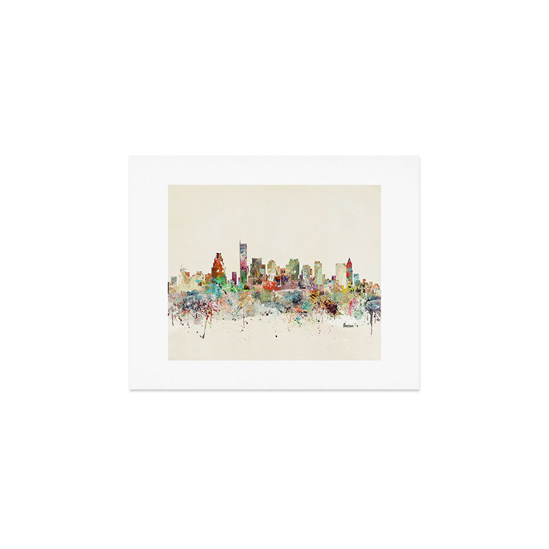 Boston Massachusetts Skyline Art Print Gallery Image 1