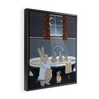 bunny bath time Framed Canvas Print Gallery Image 2