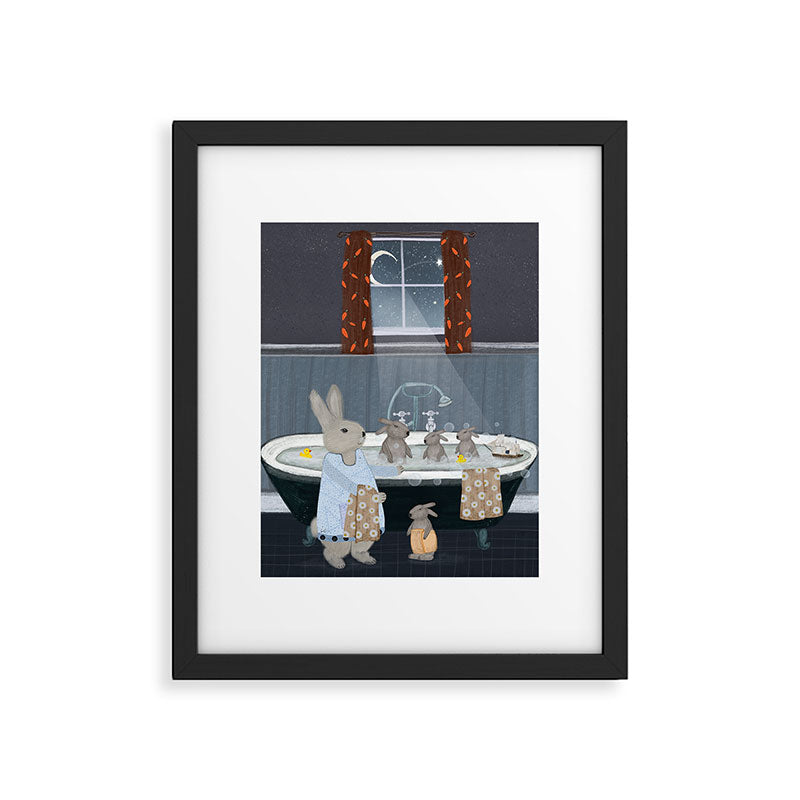 bunny bath time Framed Art Print Gallery Image 6