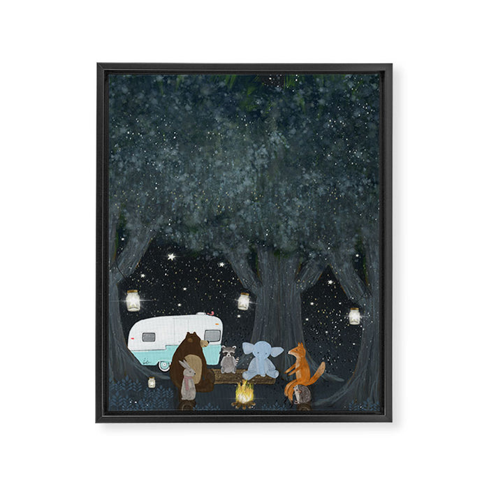 camping time Framed Canvas Print Gallery Image 1
