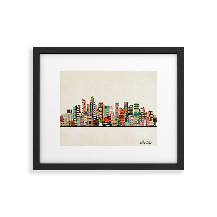charlotte north carolina skyline Framed Art Print Gallery Image 1