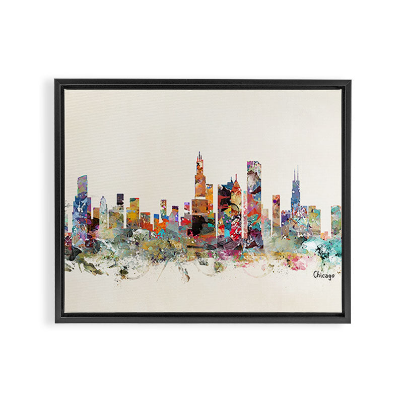 Chicago city  Framed Canvas Print Gallery Image 2