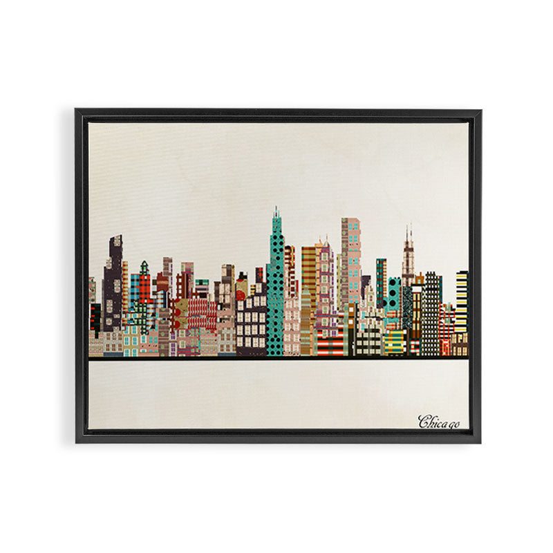 chicago city skyline Framed Canvas Print Gallery Image 8