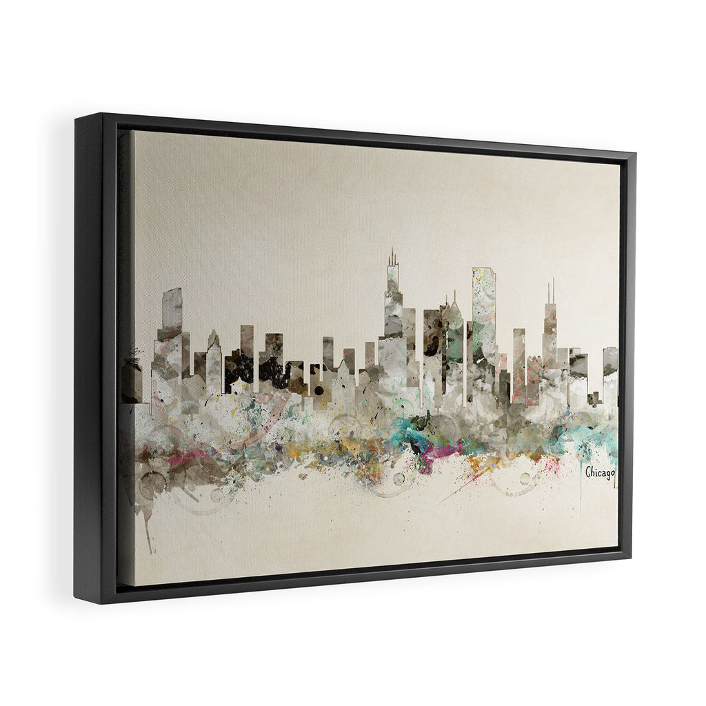 chicago city skyline Framed Canvas Print Gallery Image 6