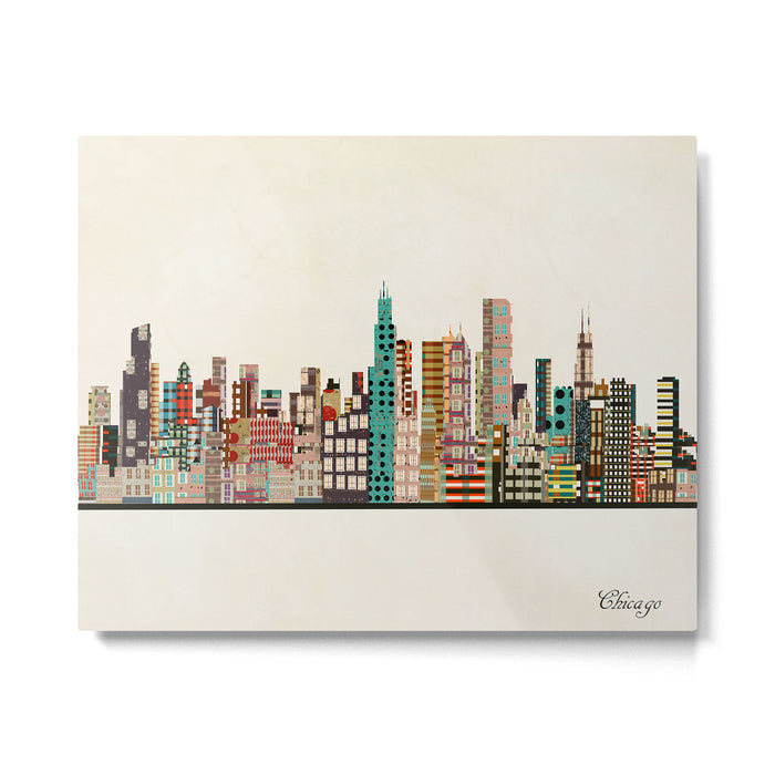chicago city skyline Metal Print Gallery Image 1