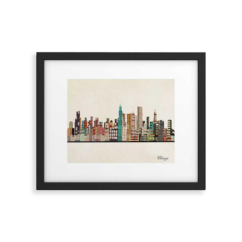 chicago city skyline Framed Art Print Gallery Image 4