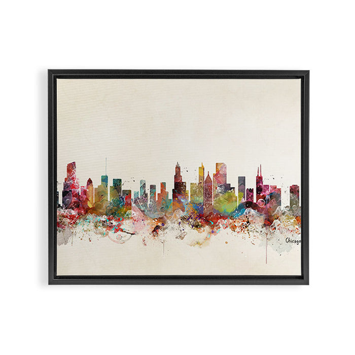 chicago illinois Framed Canvas Print Gallery Image 1
