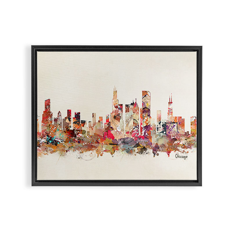 Chicago Illinois skyline Framed Canvas Print Gallery Image 2
