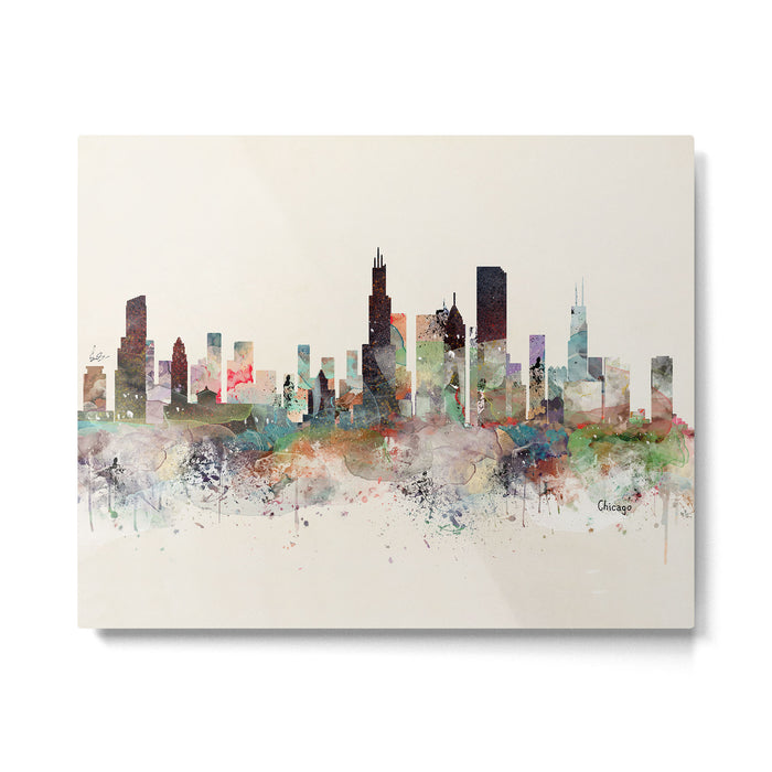 chicago illinois skyline Metal Print Gallery Image 1