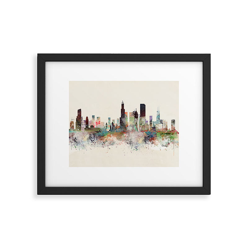 chicago illinois skyline Framed Art Print Gallery Image 4