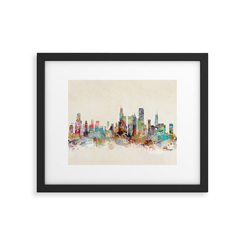chicago illinois skyline Framed Art Print Gallery Image 6