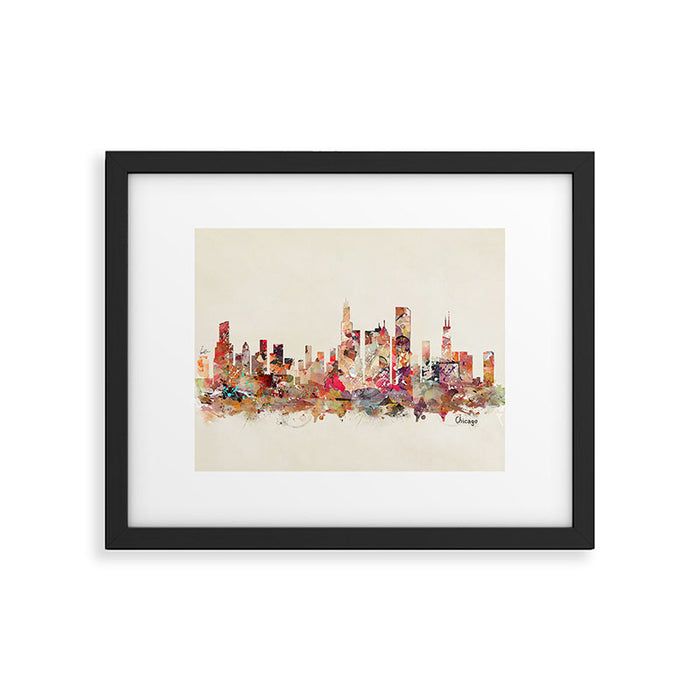 Chicago Illinois skyline Framed Art Print Gallery Image 1