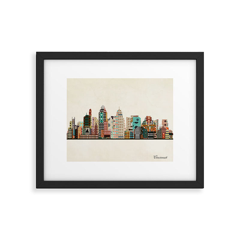 cincinnati ohio skyline Framed Art Print Gallery Image 6
