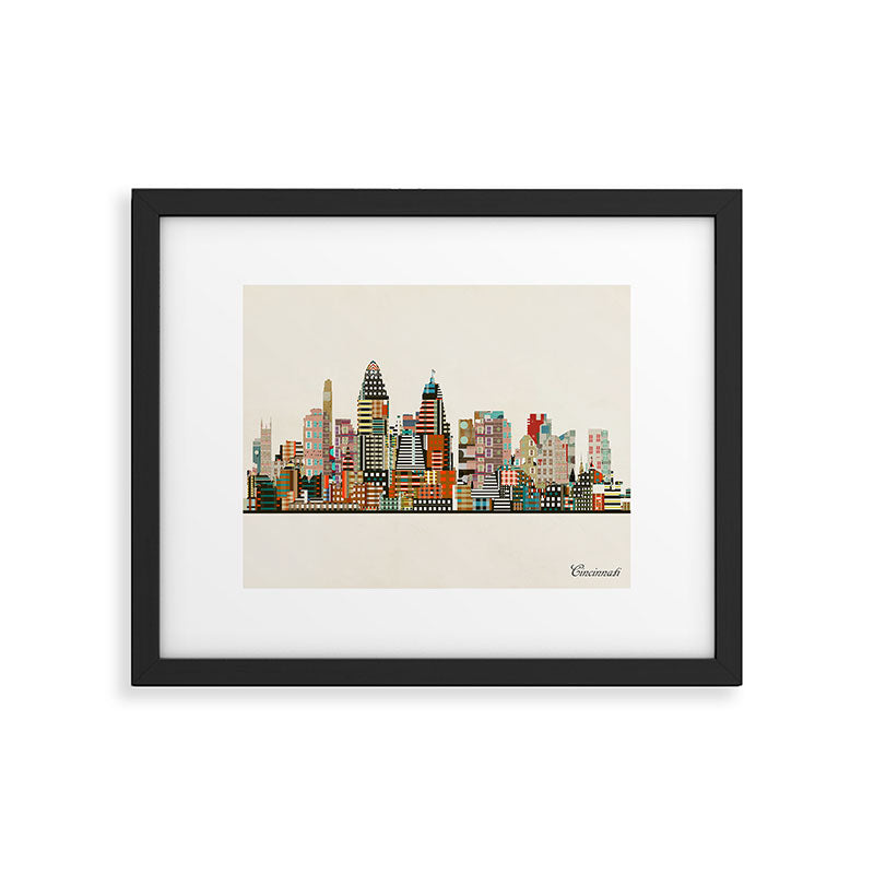 Cincinnati Ohio skyline Framed Art Print Gallery Image 6