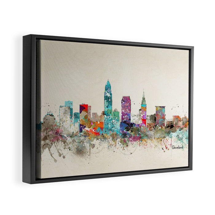 cleveland ohio Framed Canvas Print Gallery Image 1