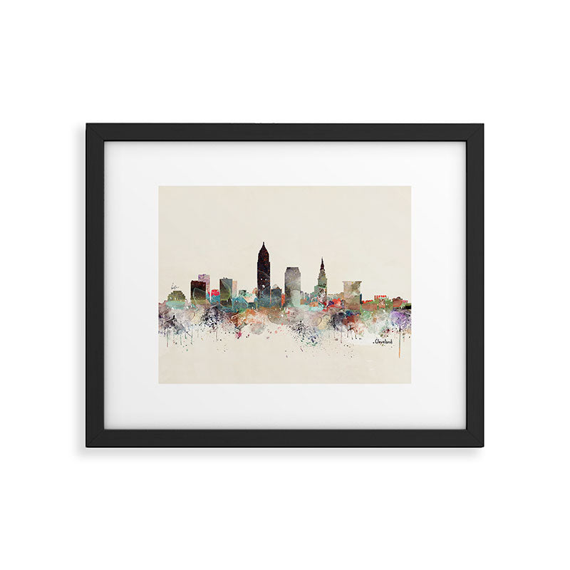 cleveland ohio skyline Framed Art Print Gallery Image 4