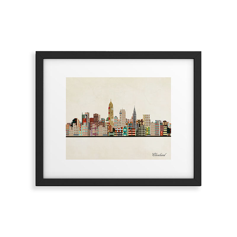 cleveland ohio skyline Framed Art Print Gallery Image 6
