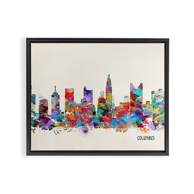 Columbus Ohio skyline Framed Canvas Print Gallery Image 2