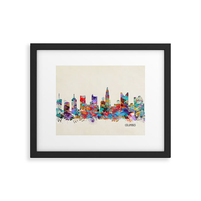 Columbus Ohio skyline Framed Art Print Gallery Image 1