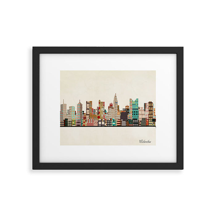columbus skyline Framed Art Print Gallery Image 1