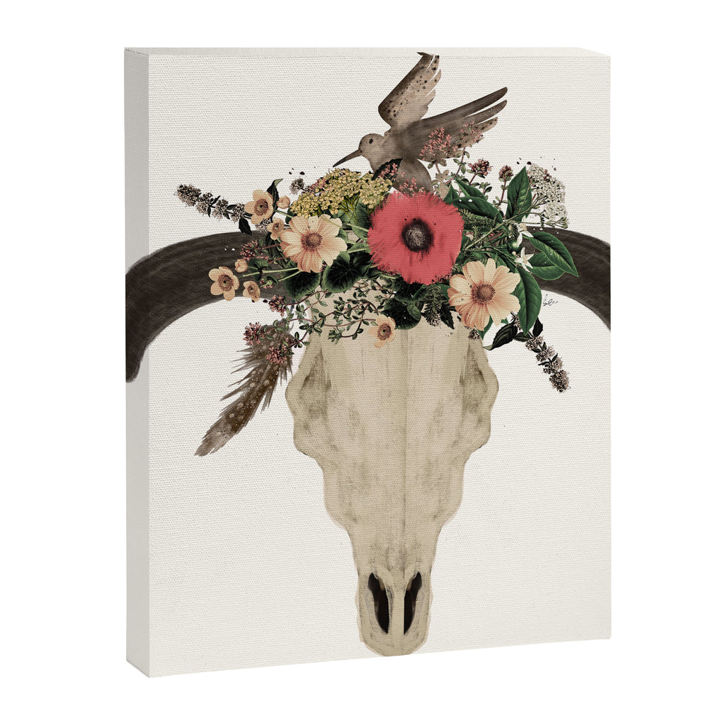 cow skull flowers Canvas Print Gallery Image 8