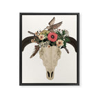 cow skull flowers Framed Canvas Print Gallery Image 8