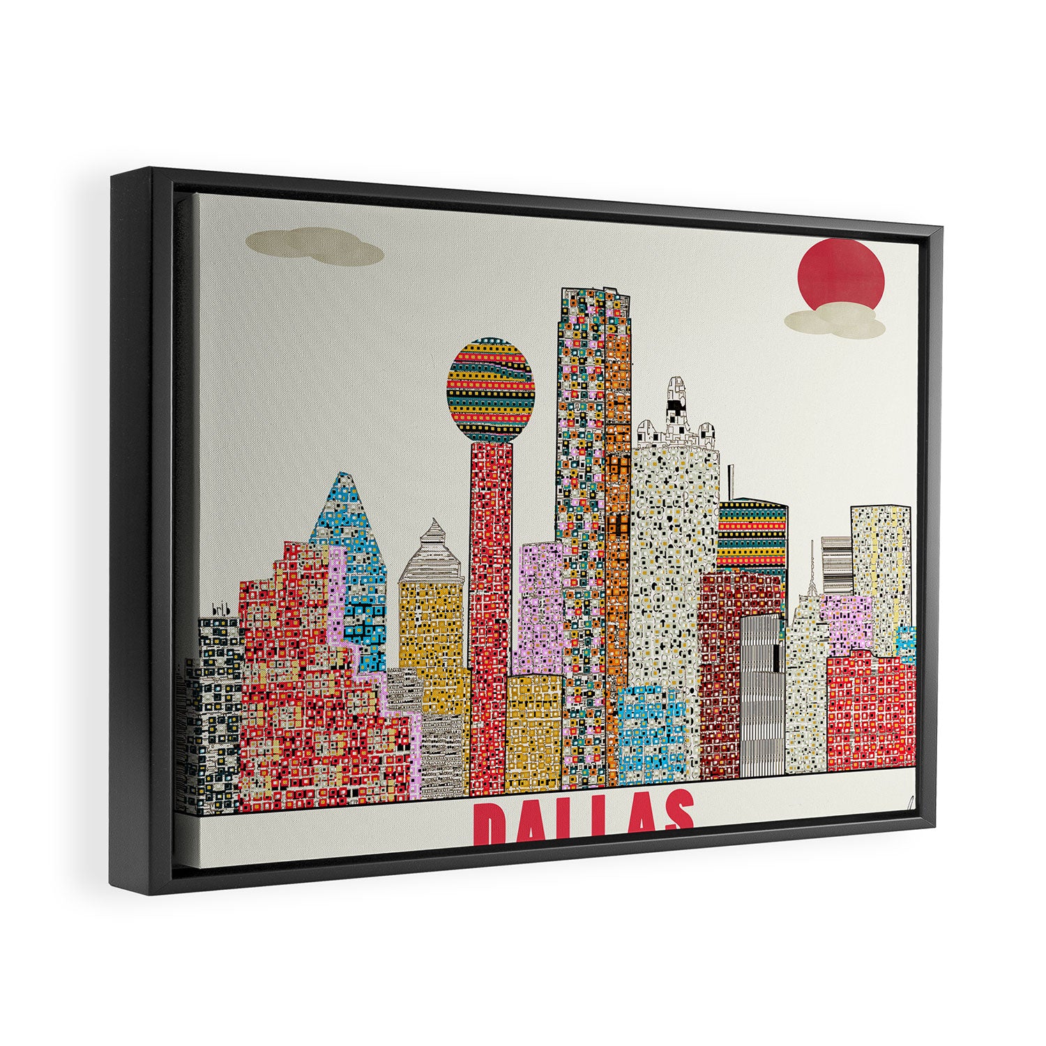 dallas skyline  Framed Canvas Print Gallery Image 6