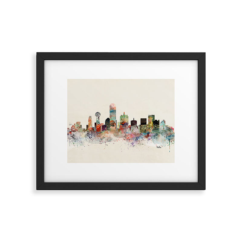 dallas skyline Framed Art Print Gallery Image 6