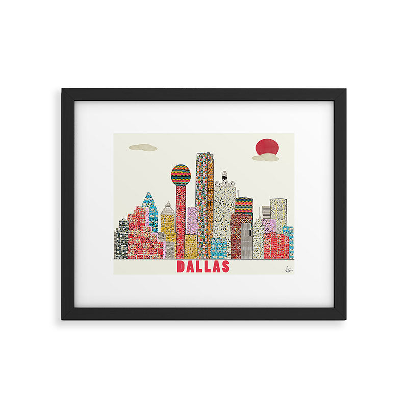 dallas skyline  Framed Art Print Gallery Image 5