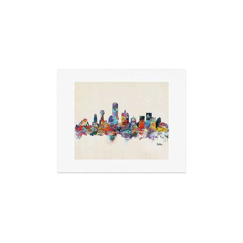 dallas texas skyline Art Print Gallery Image 1