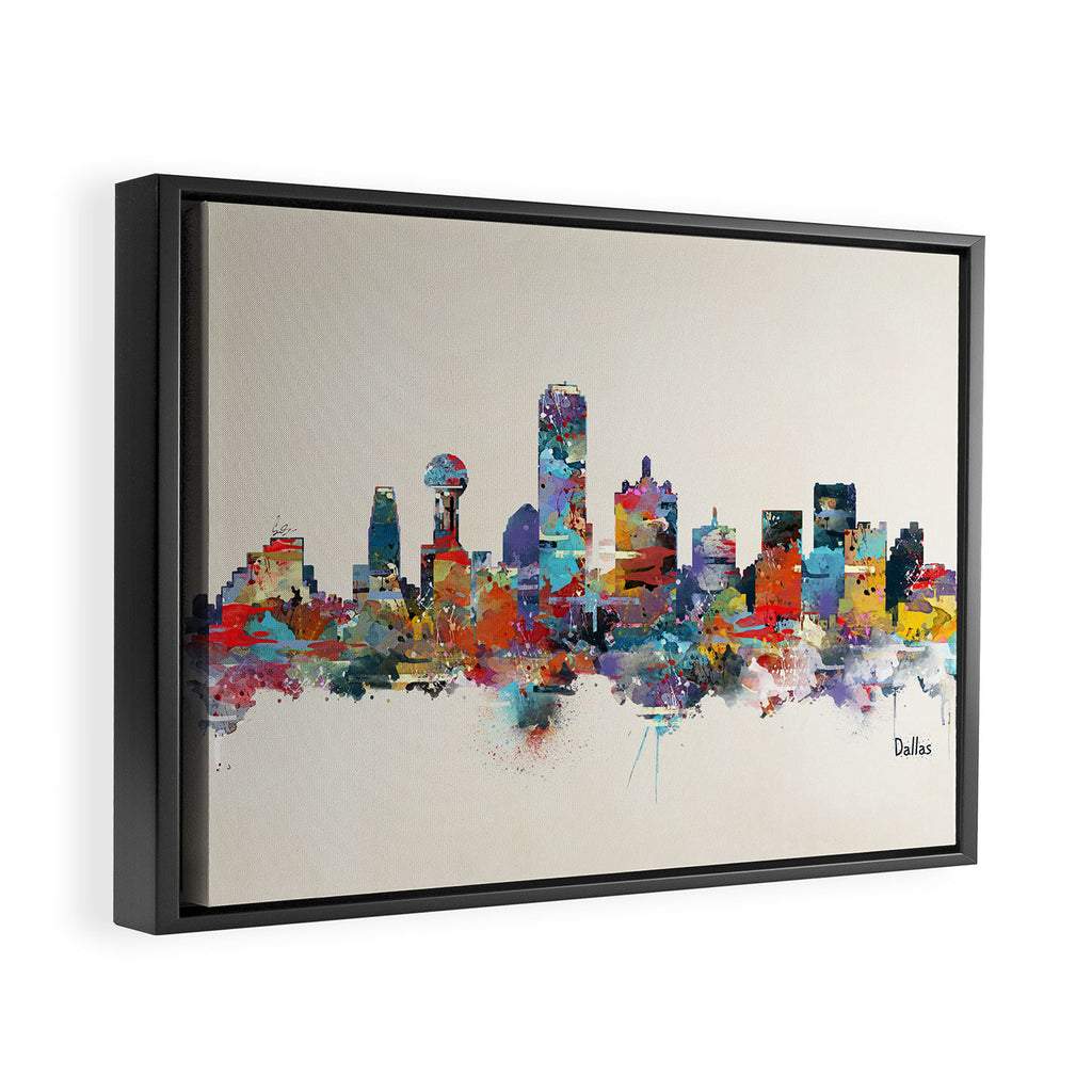 dallas texas skyline Framed Canvas Print Gallery Image 6