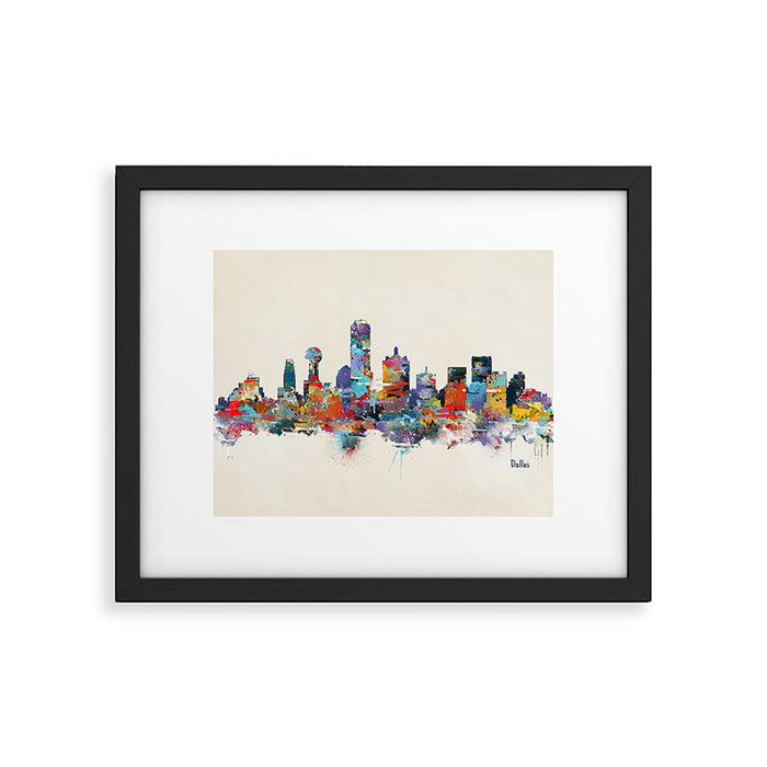 dallas texas skyline Framed Art Print Gallery Image 1