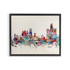 detroit michigan skyline Framed Canvas Print Gallery Image 2