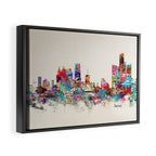 detroit michigan skyline Framed Canvas Print Gallery Image 6