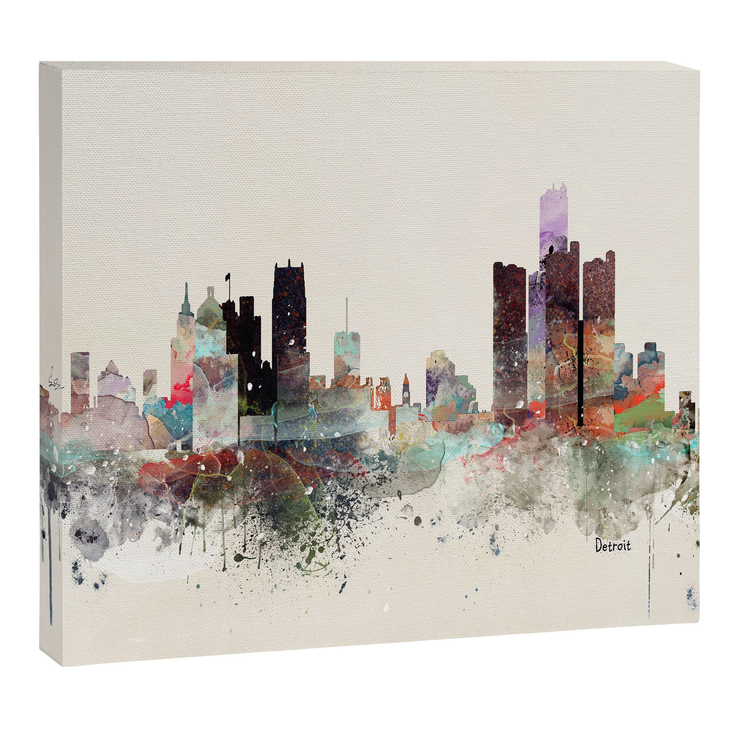 detroit michigan skyline Canvas Print Gallery Image 14