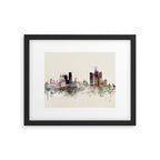 detroit michigan skyline Framed Art Print Gallery Image 6