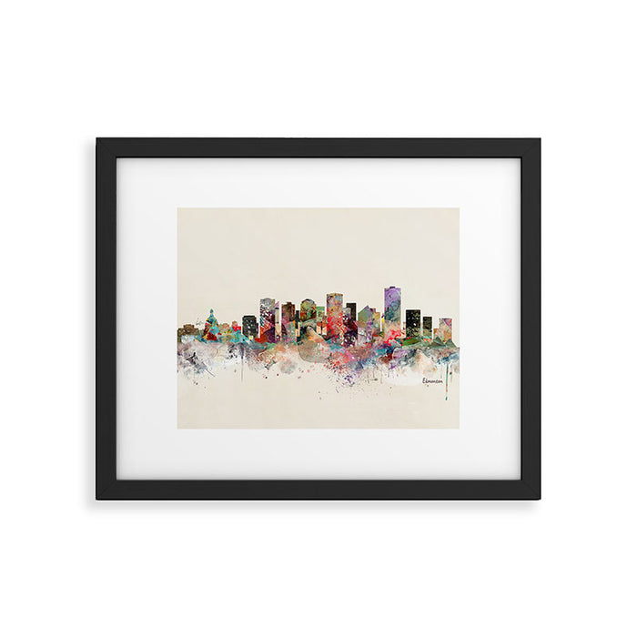 edmonton canada skyline Framed Art Print Gallery Image 1
