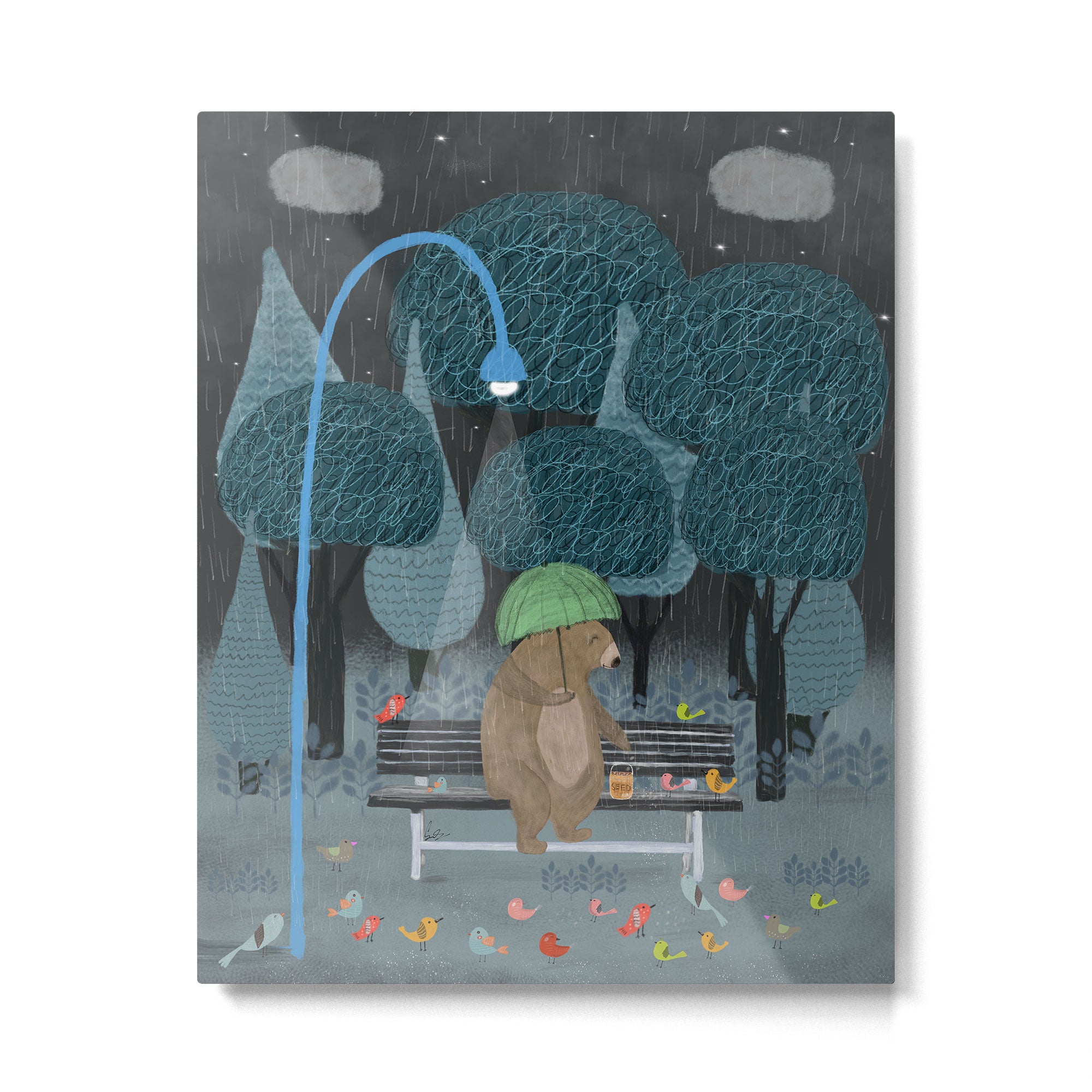 feeding the birds Metal Print Gallery Image 6