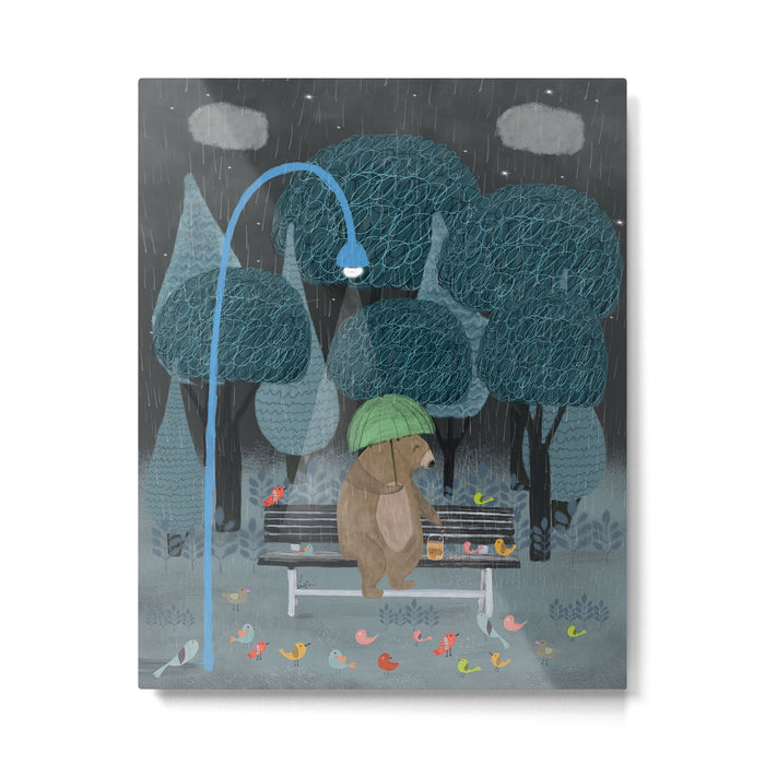 feeding the birds Metal Print Gallery Image 1